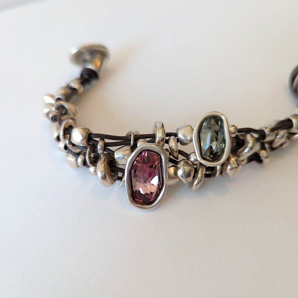 Uno de 50 | Lady Marmalade Bracelet with Amethyst & Gray Swarovski Crystals - Picture 3 of 6